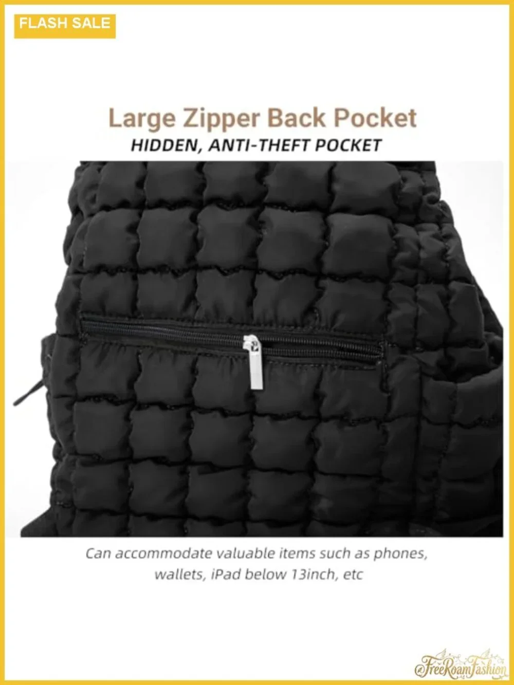 Quilted Puffer Backpack for Women Lightweight Water-Resistant Daypack with